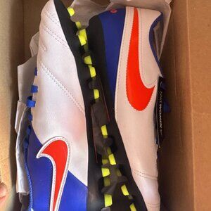 Nike Women’s Tiempo Rio Iii Fg Size 7 New In Box Soccer Cleats White Blue Red